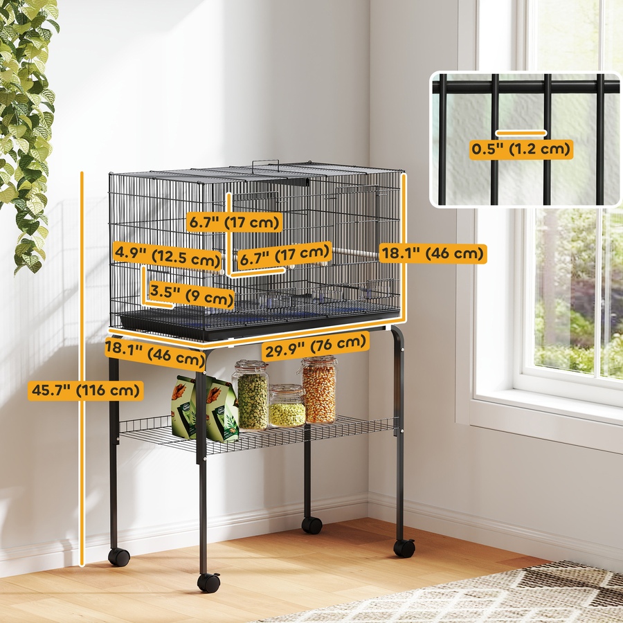 Image 923290_ALTMORE2.jpg, Product 923-290 / Price $109.99, PawHut 46" H Bird Cage, Parakeet Cages for Budgie, Lovebird, Canary from PawHut on TSC.ca's Home & Garden department