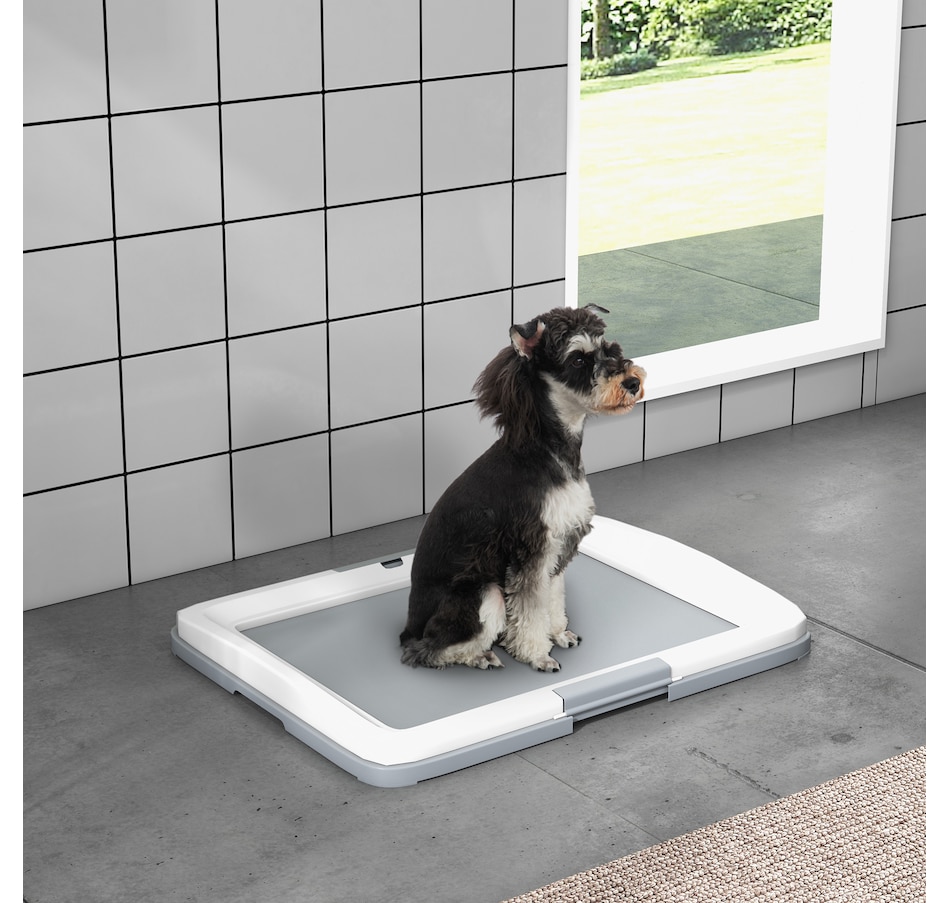 Image 923291_ALTMORE1.jpg, Product 923-291 / Price $42.99, PawHut Pee Pad Holder, 25" x 19" Dog Potty Tray for Indoor Outdoor, Grey from PawHut on TSC.ca's Home & Garden department