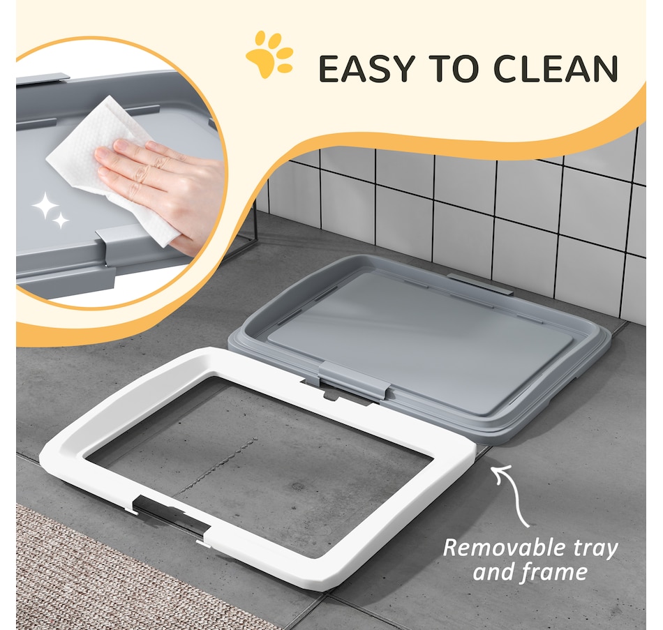 Image 923291_ALTMORE4.jpg, Product 923-291 / Price $42.99, PawHut Pee Pad Holder, 25" x 19" Dog Potty Tray for Indoor Outdoor, Grey from PawHut on TSC.ca's Home & Garden department