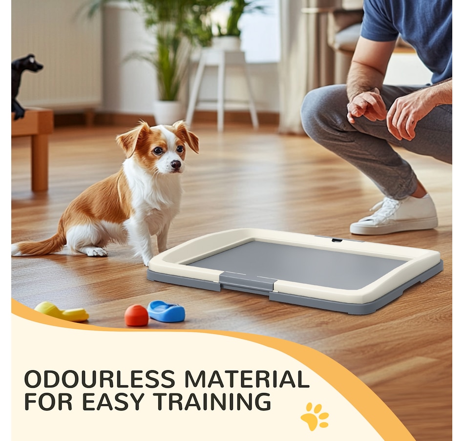 Image 923291_ALTMORE6.jpg, Product 923-291 / Price $42.99, PawHut Pee Pad Holder, 25" x 19" Dog Potty Tray for Indoor Outdoor, Grey from PawHut on TSC.ca's Home & Garden department
