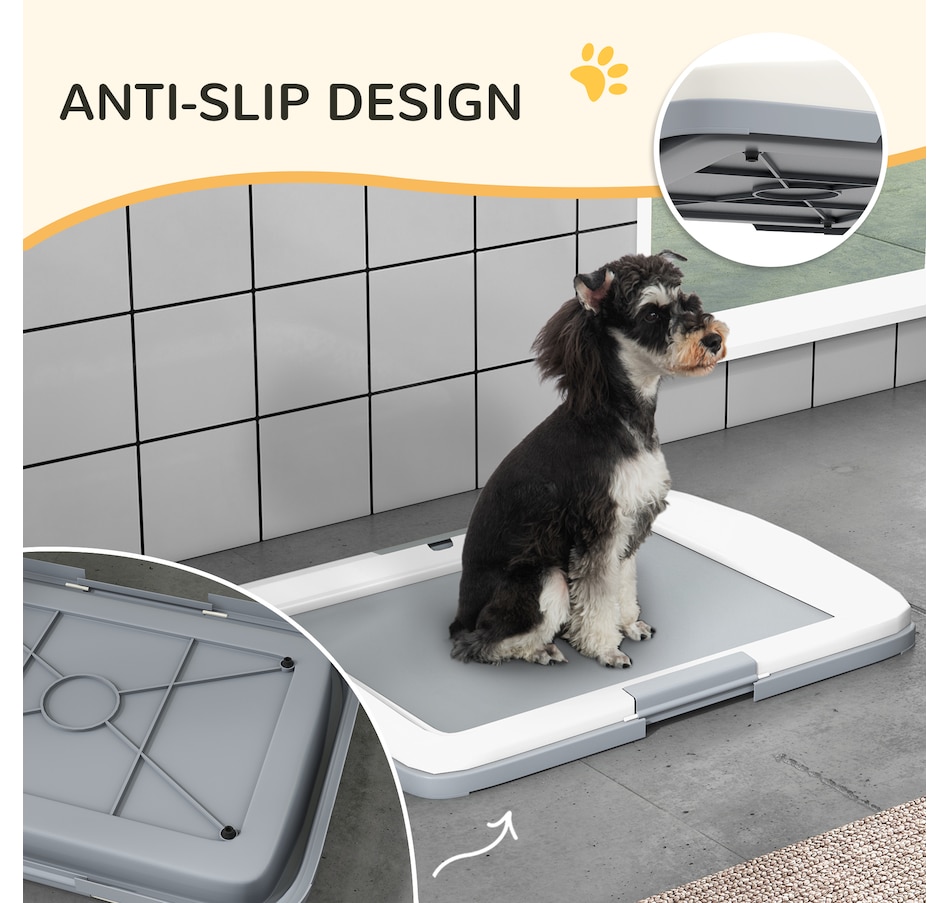 Image 923291_ALTMORE7.jpg, Product 923-291 / Price $42.99, PawHut Pee Pad Holder, 25" x 19" Dog Potty Tray for Indoor Outdoor, Grey from PawHut on TSC.ca's Home & Garden department
