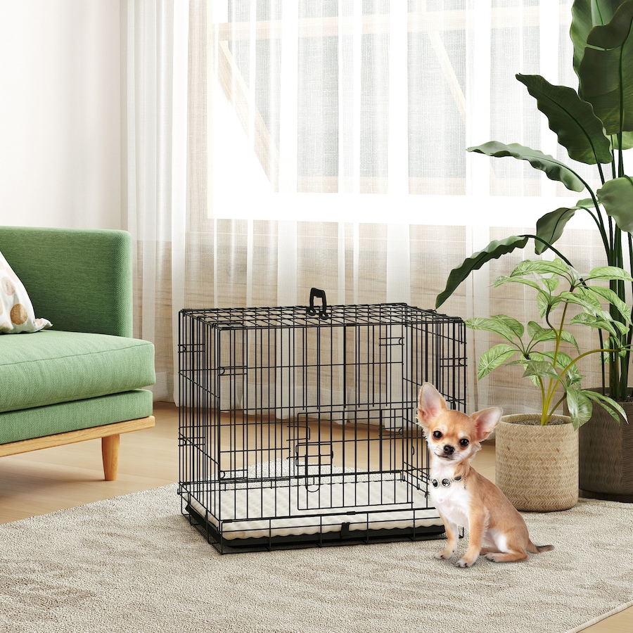 Image 923293_ALTMORE1.jpg, Product 923-293 / Price $59.99, PawHut 24" Dog Crate, Folding Metal Dog Kennel with 2 Doors, Tray, Cushion from PawHut on TSC.ca's Home & Garden department