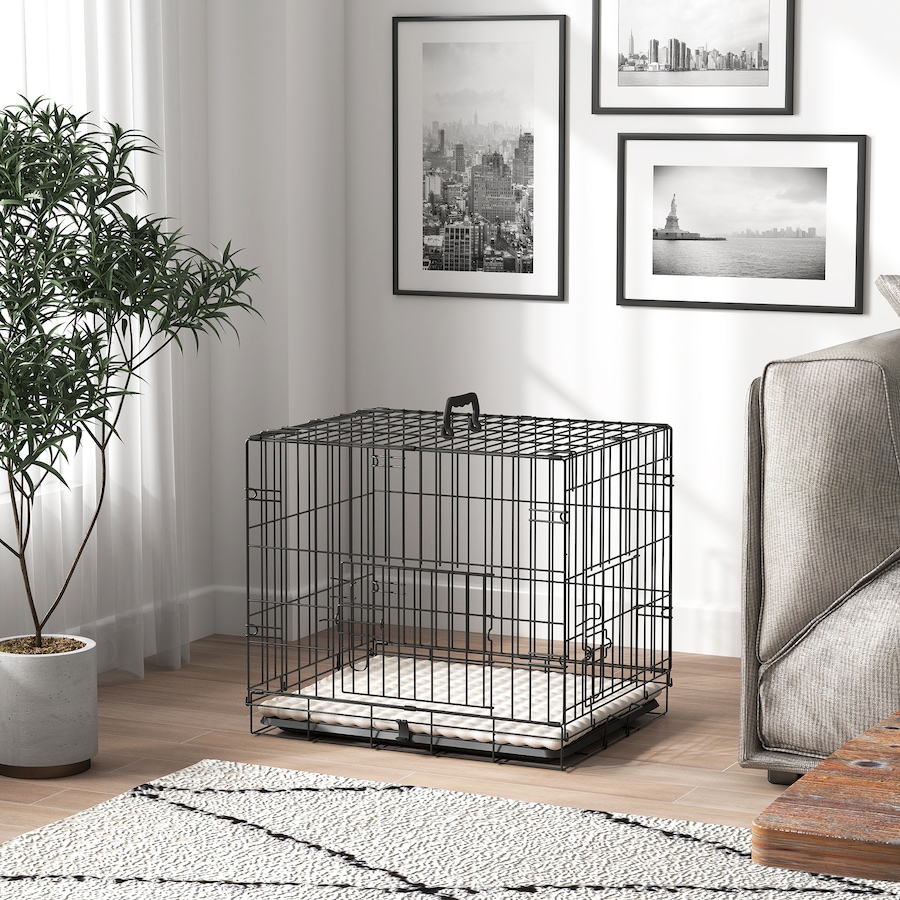 Image 923293_ALTMORE7.jpg, Product 923-293 / Price $59.99, PawHut 24" Dog Crate, Folding Metal Dog Kennel with 2 Doors, Tray, Cushion from PawHut on TSC.ca's Home & Garden department