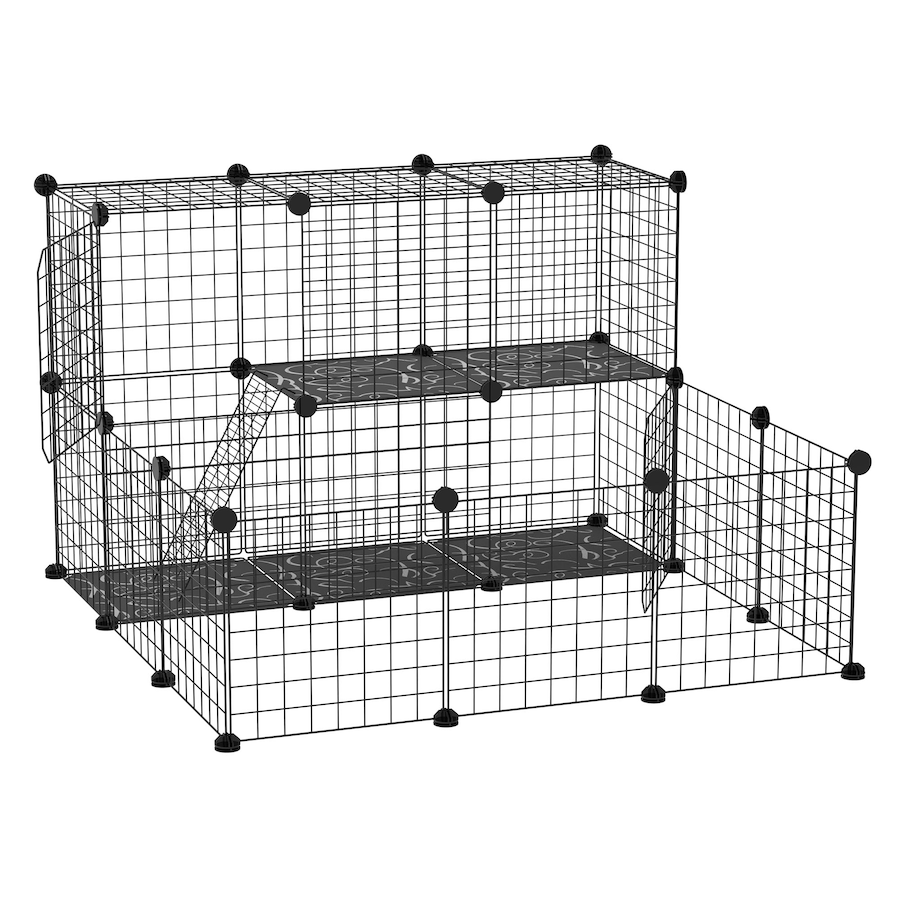 Image 923363.jpg, Product 923-363 / Price $56.99, PawHut 31 Panels Small Animal Cage, Bunny Playpen with Doors, Ramp from PawHut on TSC.ca's Home & Garden department