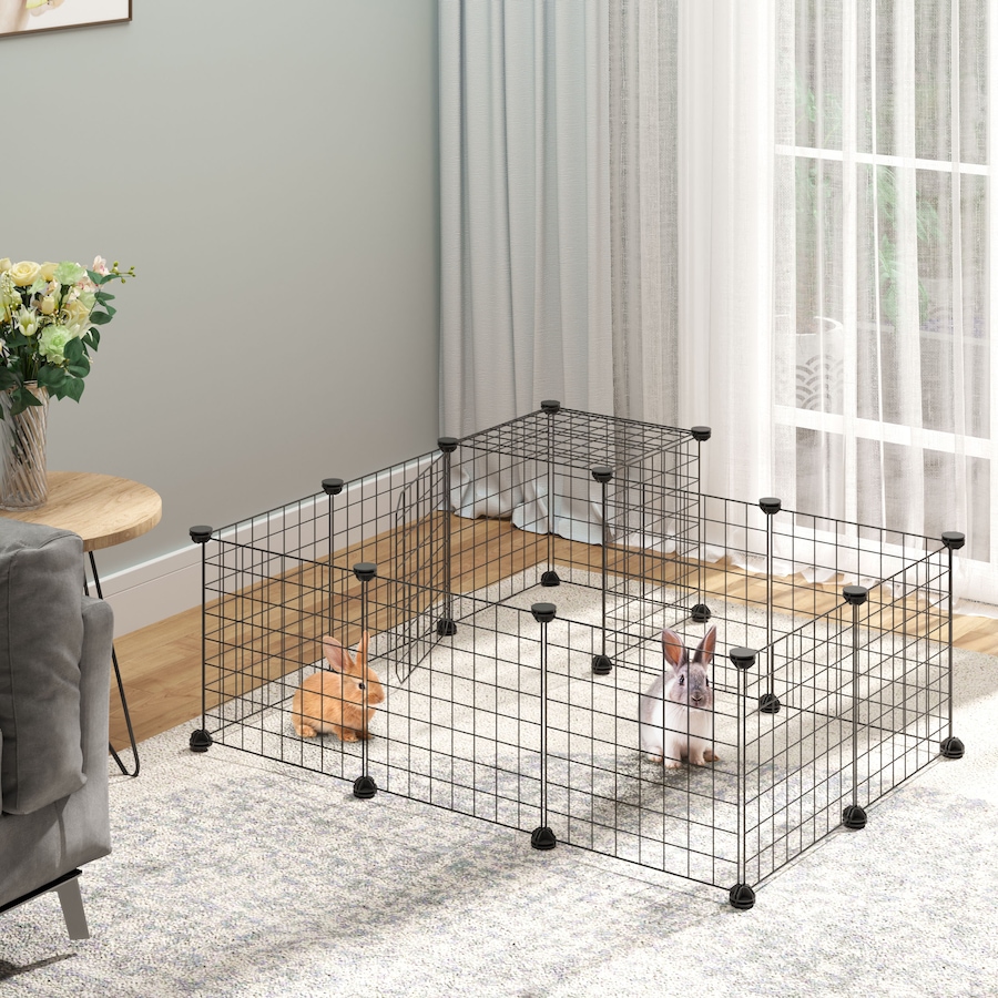 Image 923363_ALTMORE1.jpg, Product 923-363 / Price $56.99, PawHut 31 Panels Small Animal Cage, Bunny Playpen with Doors, Ramp from PawHut on TSC.ca's Home & Garden department