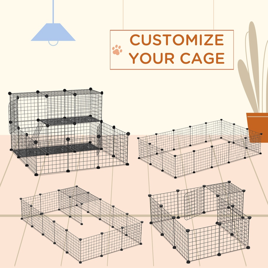 Image 923363_ALTMORE3.jpg, Product 923-363 / Price $56.99, PawHut 31 Panels Small Animal Cage, Bunny Playpen with Doors, Ramp from PawHut on TSC.ca's Home & Garden department