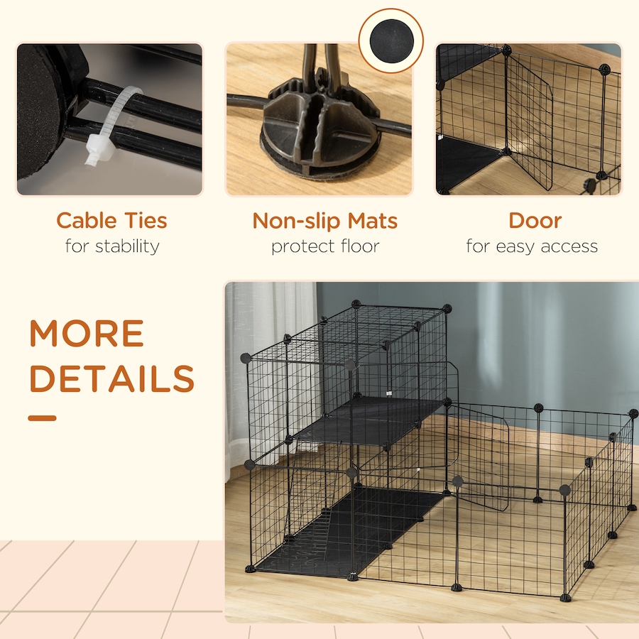 Image 923363_ALTMORE6.jpg, Product 923-363 / Price $56.99, PawHut 31 Panels Small Animal Cage, Bunny Playpen with Doors, Ramp from PawHut on TSC.ca's Home & Garden department