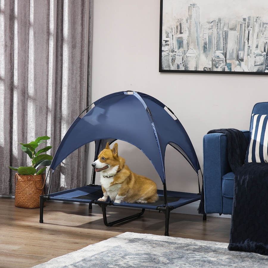 Image 923369_ALTMORE1.jpg, Product 923-369 / Price $54.99, PawHut Elevated Cooling Pet Bed Portable Raised Dog Cot with Canopy, Blue from PawHut on TSC.ca's Home & Garden department