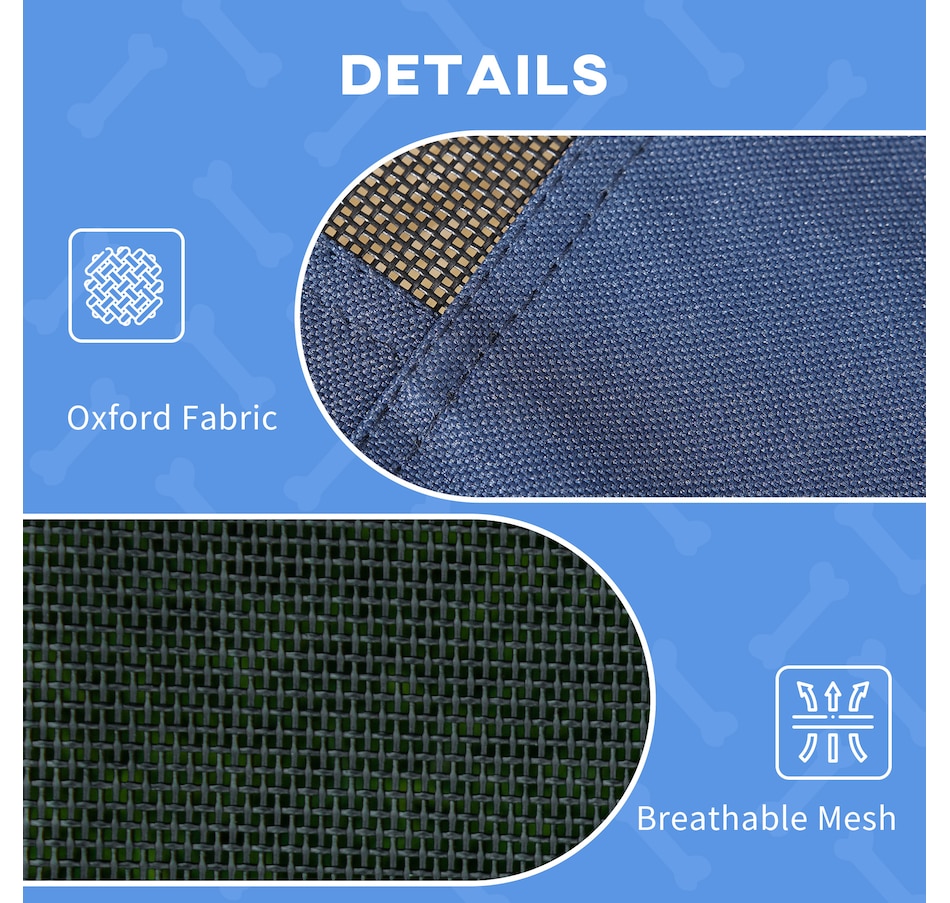 Image 923369_ALTMORE4.jpg, Product 923-369 / Price $58.99, PawHut Elevated Cooling Pet Bed Portable Raised Dog Cot with Canopy, Blue from PawHut on TSC.ca's Home & Garden department