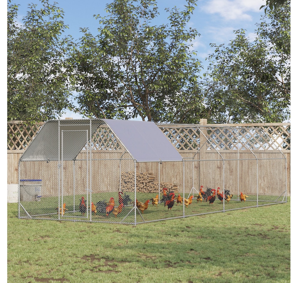 Image 923408_ALTMORE1.jpg, Product 923-408 / Price $449.99, PawHut Metal Chicken Coop for 20-25 Chickens, Walk In Chicken Run with Roof from PawHut on TSC.ca's Home & Garden department