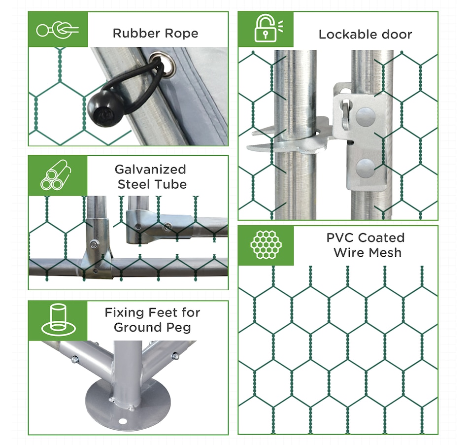 Image 923408_ALTMORE4.jpg, Product 923-408 / Price $449.99, PawHut Metal Chicken Coop for 20-25 Chickens, Walk In Chicken Run with Roof from PawHut on TSC.ca's Home & Garden department