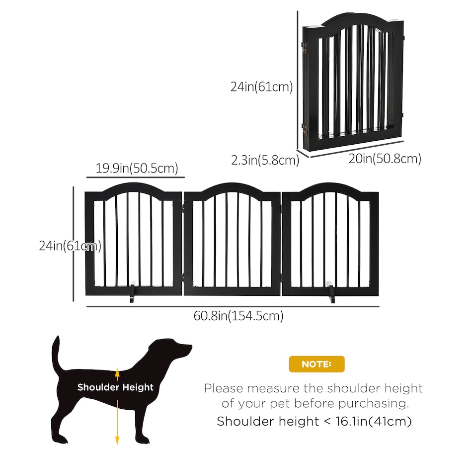 Image 923414_ALTMORE2.jpg, Product 923-414 / Price $79.99, PawHut 24"H Foldable Dog Gate, 3 Panels Freestanding Pet Gate Barriers from PawHut on TSC.ca's Home & Garden department