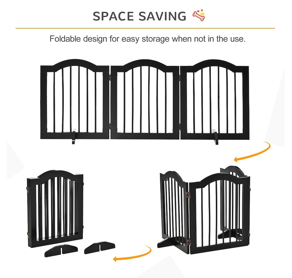 Image 923414_ALTMORE4.jpg, Product 923-414 / Price $79.99, PawHut 24"H Foldable Dog Gate, 3 Panels Freestanding Pet Gate Barriers from PawHut on TSC.ca's Home & Garden department