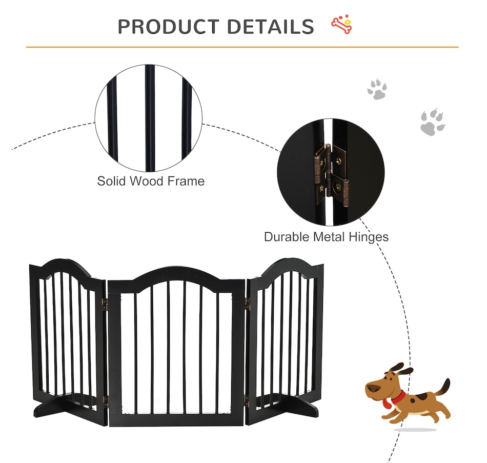 Image 923414_ALTMORE5.jpg, Product 923-414 / Price $79.99, PawHut 24"H Foldable Dog Gate, 3 Panels Freestanding Pet Gate Barriers from PawHut on TSC.ca's Home & Garden department