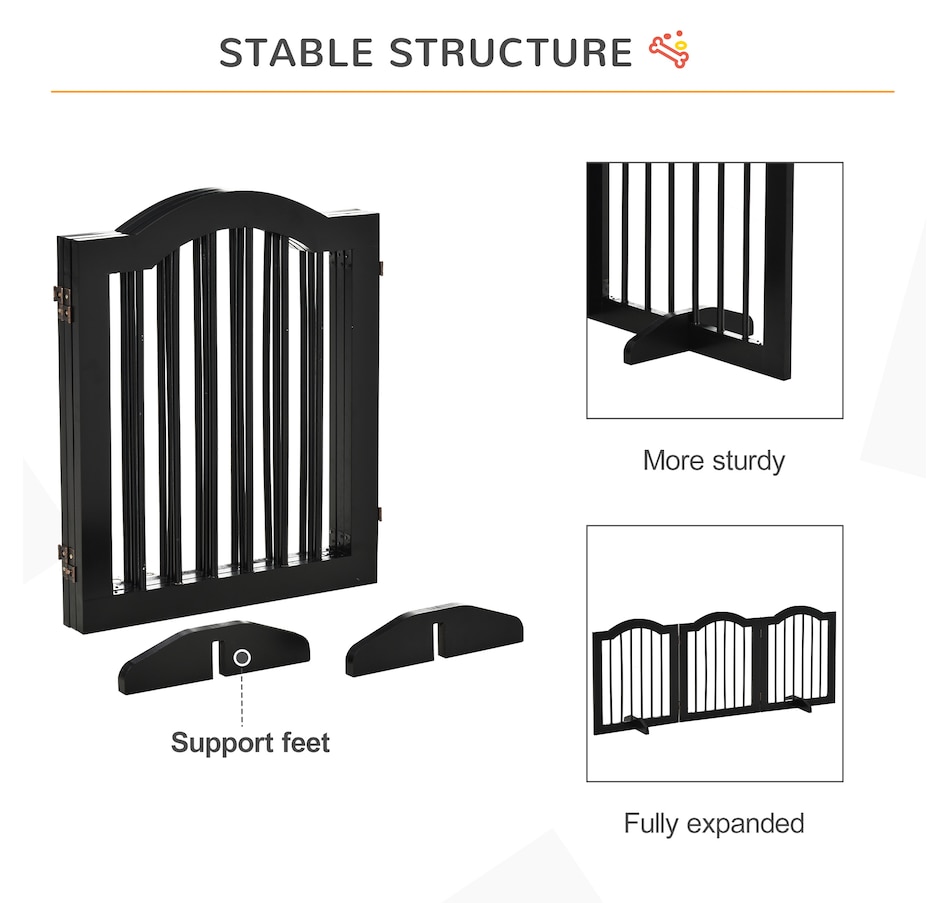 Image 923414_ALTMORE6.jpg, Product 923-414 / Price $79.99, PawHut 24"H Foldable Dog Gate, 3 Panels Freestanding Pet Gate Barriers from PawHut on TSC.ca's Home & Garden department