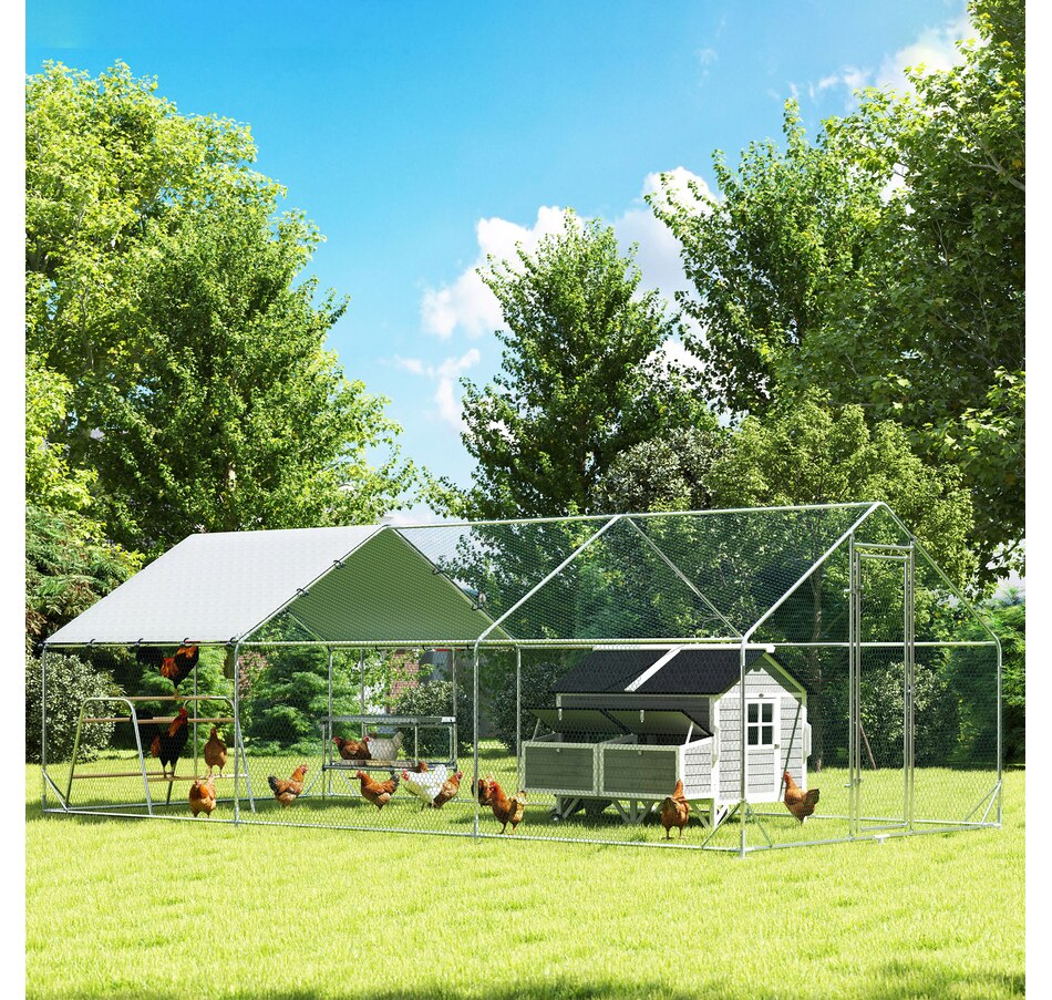 Image 923416_ALTMORE1.jpg, Product 923-416 / Price $452.99, PawHut Large Metal Chicken Coop with Waterproof Cover, 9.8 x 19.7 x 6.4 ft from PawHut on TSC.ca's Home & Garden department