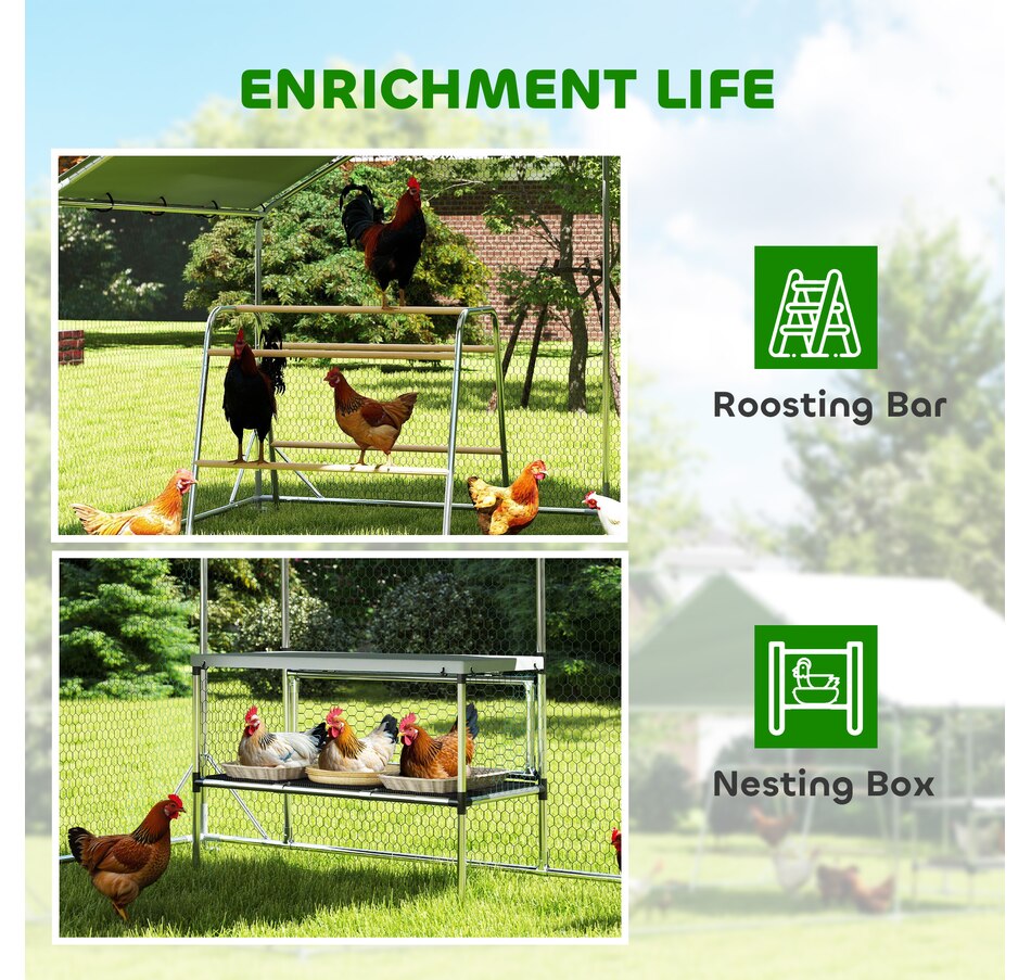 Image 923416_ALTMORE4.jpg, Product 923-416 / Price $452.99, PawHut Large Metal Chicken Coop with Waterproof Cover, 9.8 x 19.7 x 6.4 ft from PawHut on TSC.ca's Home & Garden department