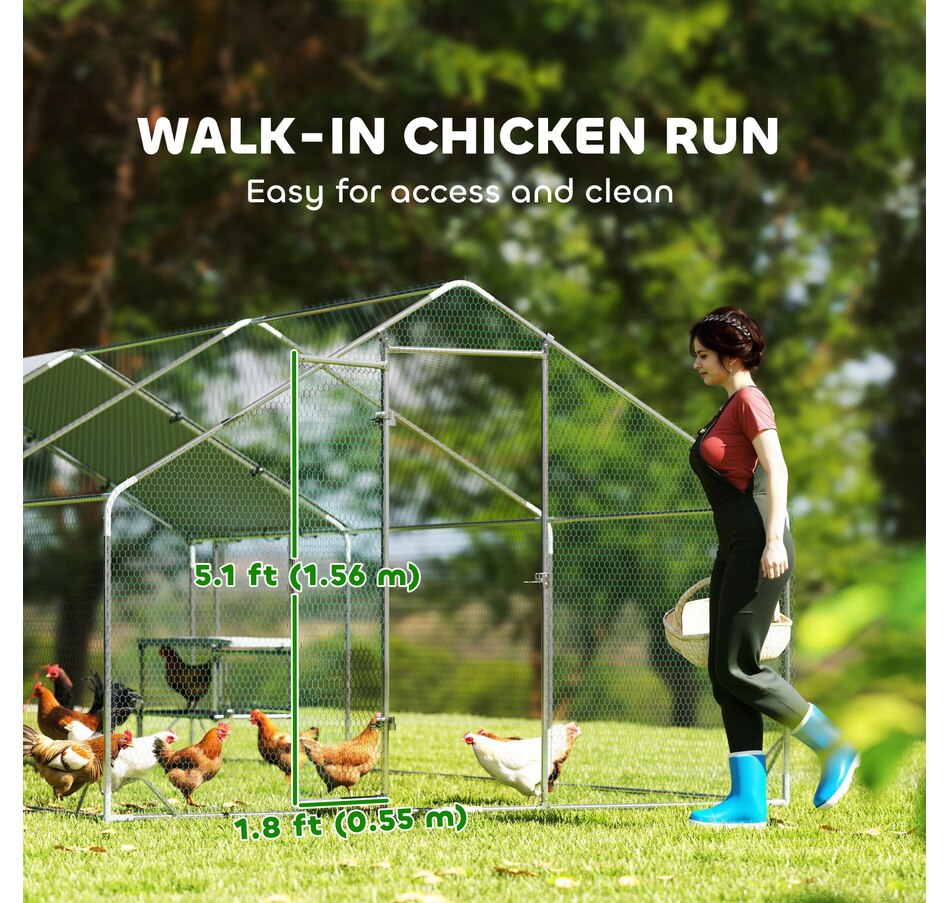 Image 923416_ALTMORE6.jpg, Product 923-416 / Price $452.99, PawHut Large Metal Chicken Coop with Waterproof Cover, 9.8 x 19.7 x 6.4 ft from PawHut on TSC.ca's Home & Garden department