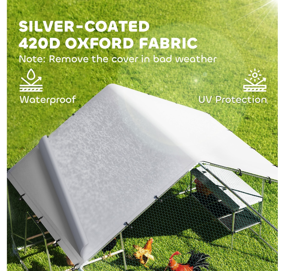 Image 923416_ALTMORE7.jpg, Product 923-416 / Price $452.99, PawHut Large Metal Chicken Coop with Waterproof Cover, 9.8 x 19.7 x 6.4 ft from PawHut on TSC.ca's Home & Garden department
