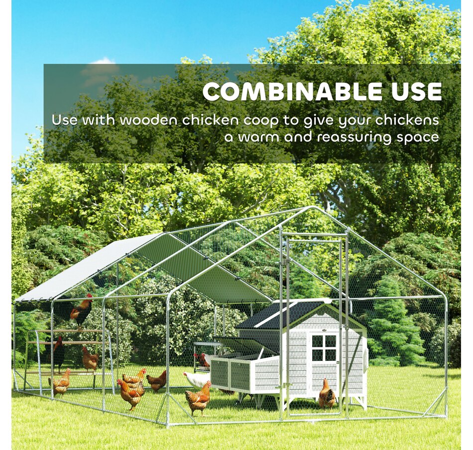Image 923416_ALTMORE8.jpg, Product 923-416 / Price $452.99, PawHut Large Metal Chicken Coop with Waterproof Cover, 9.8 x 19.7 x 6.4 ft from PawHut on TSC.ca's Home & Garden department