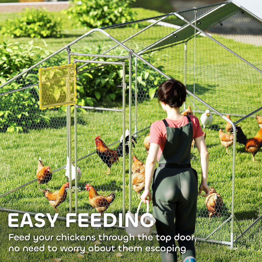 Image 923417_ALTMORE3.jpg, Product 923-417 / Price $329.99, PawHut Chicken Run, Large Metal Chicken Coop w/ Cover for 18-24 Chickens from PawHut on TSC.ca's Home & Garden department