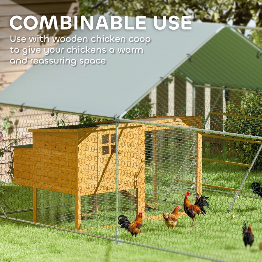 Image 923417_ALTMORE8.jpg, Product 923-417 / Price $329.99, PawHut Chicken Run, Large Metal Chicken Coop w/ Cover for 18-24 Chickens from PawHut on TSC.ca's Home & Garden department