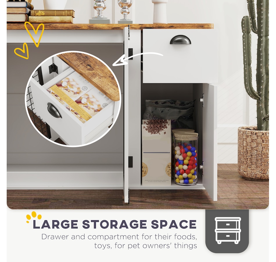 Image 923445_ALTMORE5.jpg, Product 923-445 / Price $229.99, PawHut 44" Dog Crate Furniture with Double Doors, for Medium Dogs, White from PawHut on TSC.ca's Home & Garden department