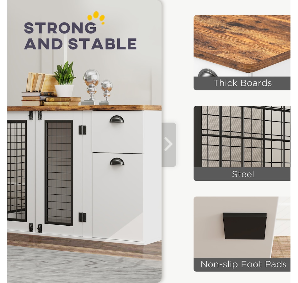 Image 923445_ALTMORE6.jpg, Product 923-445 / Price $229.99, PawHut 44" Dog Crate Furniture with Double Doors, for Medium Dogs, White from PawHut on TSC.ca's Home & Garden department