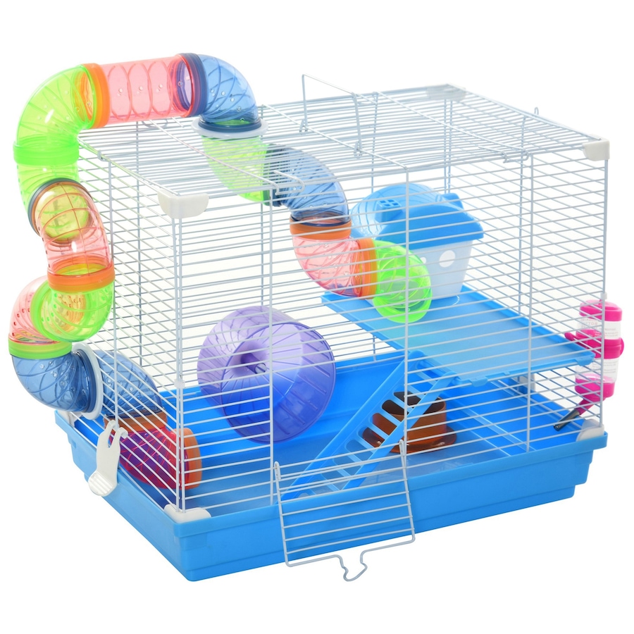 Image 923447.jpg, Product 923-447 / Price $51.99, PawHut 18" Large Hamster Cage, 2-Level Small Animal House, Blue from PawHut on TSC.ca's Home & Garden department
