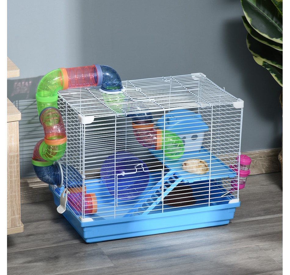 Image 923447_ALTMORE1.jpg, Product 923-447 / Price $48.99, PawHut 18" Large Hamster Cage, 2-Level Small Animal House, Blue from PawHut on TSC.ca's Home & Garden department