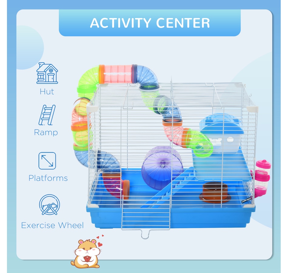 Image 923447_ALTMORE3.jpg, Product 923-447 / Price $48.99, PawHut 18" Large Hamster Cage, 2-Level Small Animal House, Blue from PawHut on TSC.ca's Home & Garden department