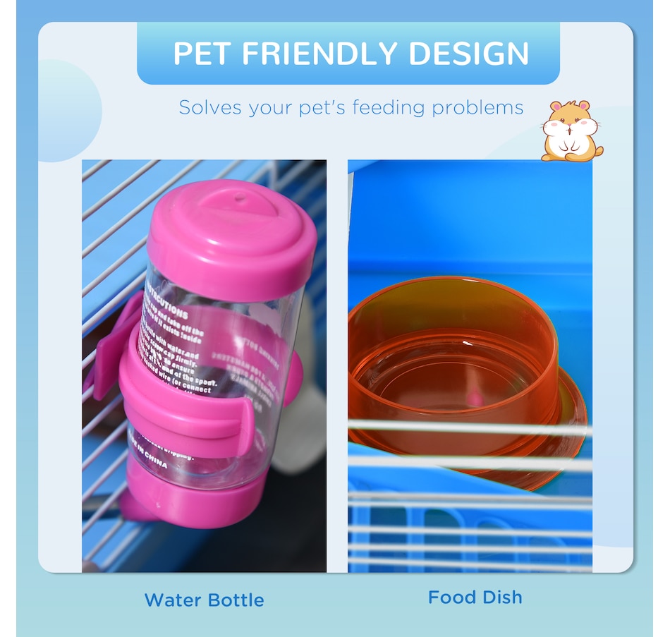 Image 923447_ALTMORE4.jpg, Product 923-447 / Price $48.99, PawHut 18" Large Hamster Cage, 2-Level Small Animal House, Blue from PawHut on TSC.ca's Home & Garden department