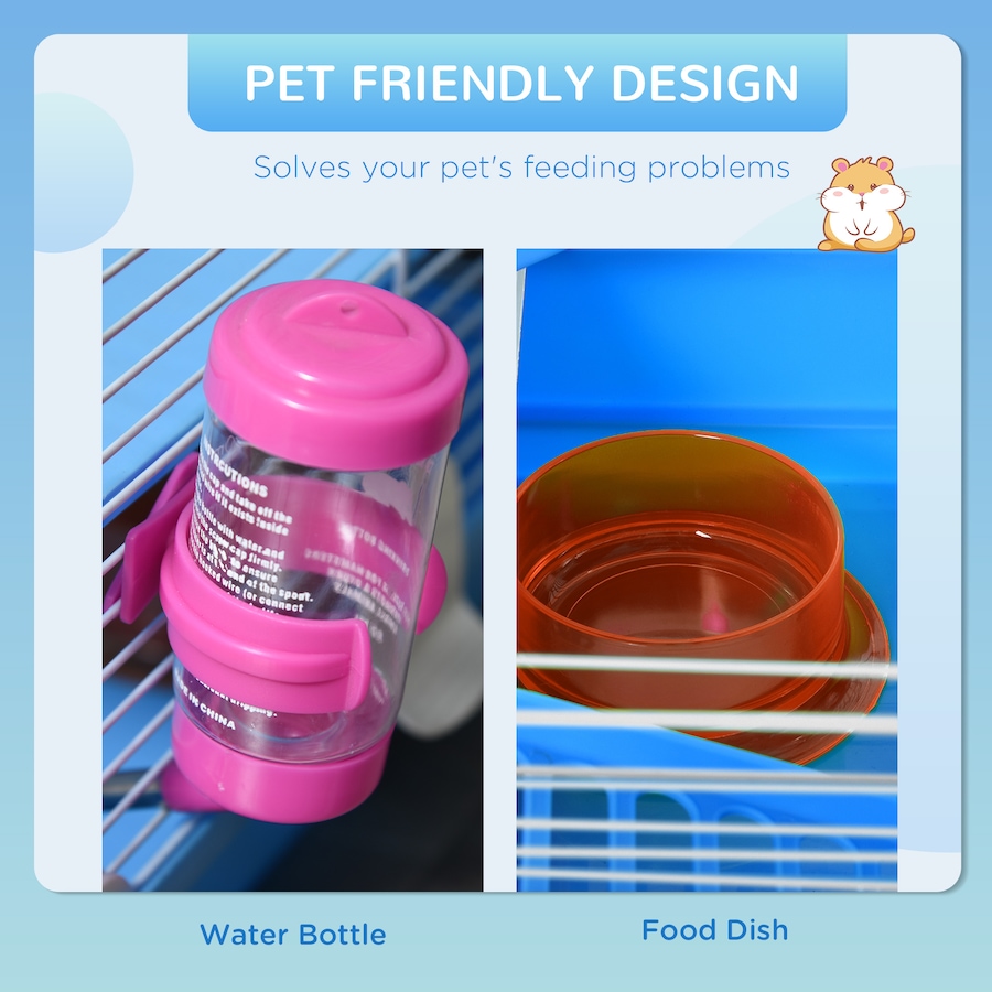 Image 923447_ALTMORE4.jpg, Product 923-447 / Price $51.99, PawHut 18" Large Hamster Cage, 2-Level Small Animal House, Blue from PawHut on TSC.ca's Home & Garden department