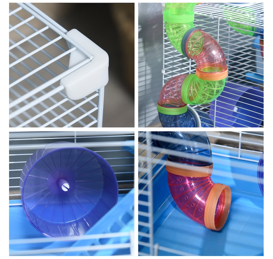 Image 923447_ALTMORE7.jpg, Product 923-447 / Price $48.99, PawHut 18" Large Hamster Cage, 2-Level Small Animal House, Blue from PawHut on TSC.ca's Home & Garden department