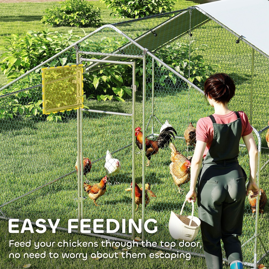 Image 923451_ALTMORE3.jpg, Product 923-451 / Price $306.99, PawHut Chicken Run, Large Metal Chicken Coop w/ Cover for 12-18 Chickens from PawHut on TSC.ca's Home & Garden department