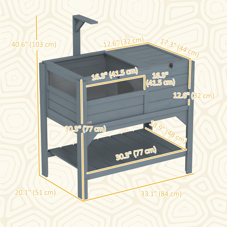Image 923469_ALTMORE2.jpg, Product 923-469 / Price $137.99, PawHut Wooden Tortoise House Indoor W/ Shelf, Lamp Frame, Tray from PawHut on TSC.ca's Home & Garden department