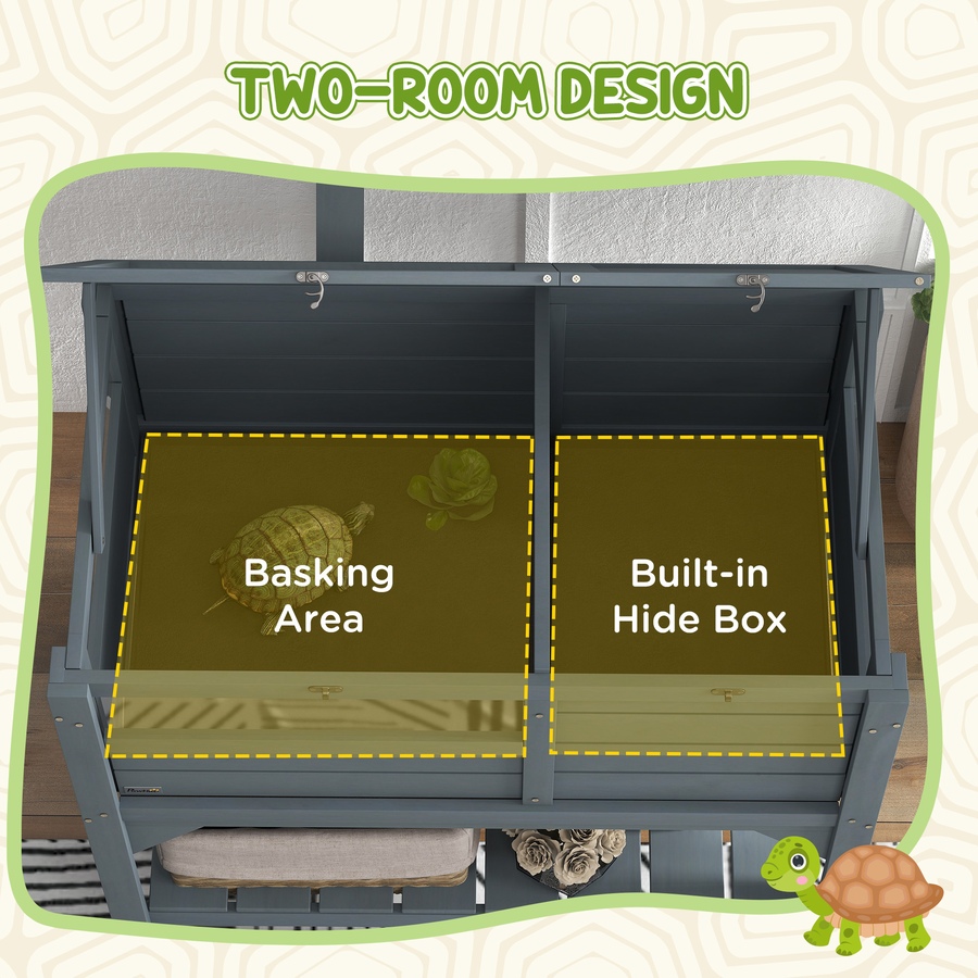Image 923469_ALTMORE3.jpg, Product 923-469 / Price $137.99, PawHut Wooden Tortoise House Indoor W/ Shelf, Lamp Frame, Tray from PawHut on TSC.ca's Home & Garden department