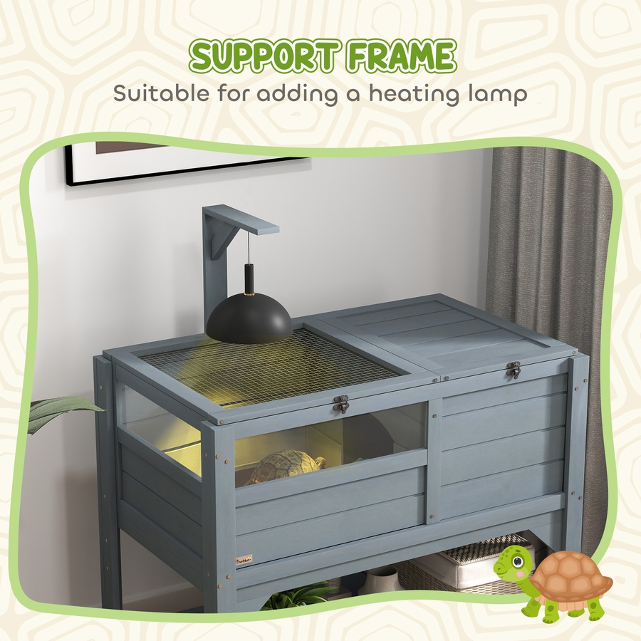Image 923469_ALTMORE4.jpg, Product 923-469 / Price $137.99, PawHut Wooden Tortoise House Indoor W/ Shelf, Lamp Frame, Tray from PawHut on TSC.ca's Home & Garden department