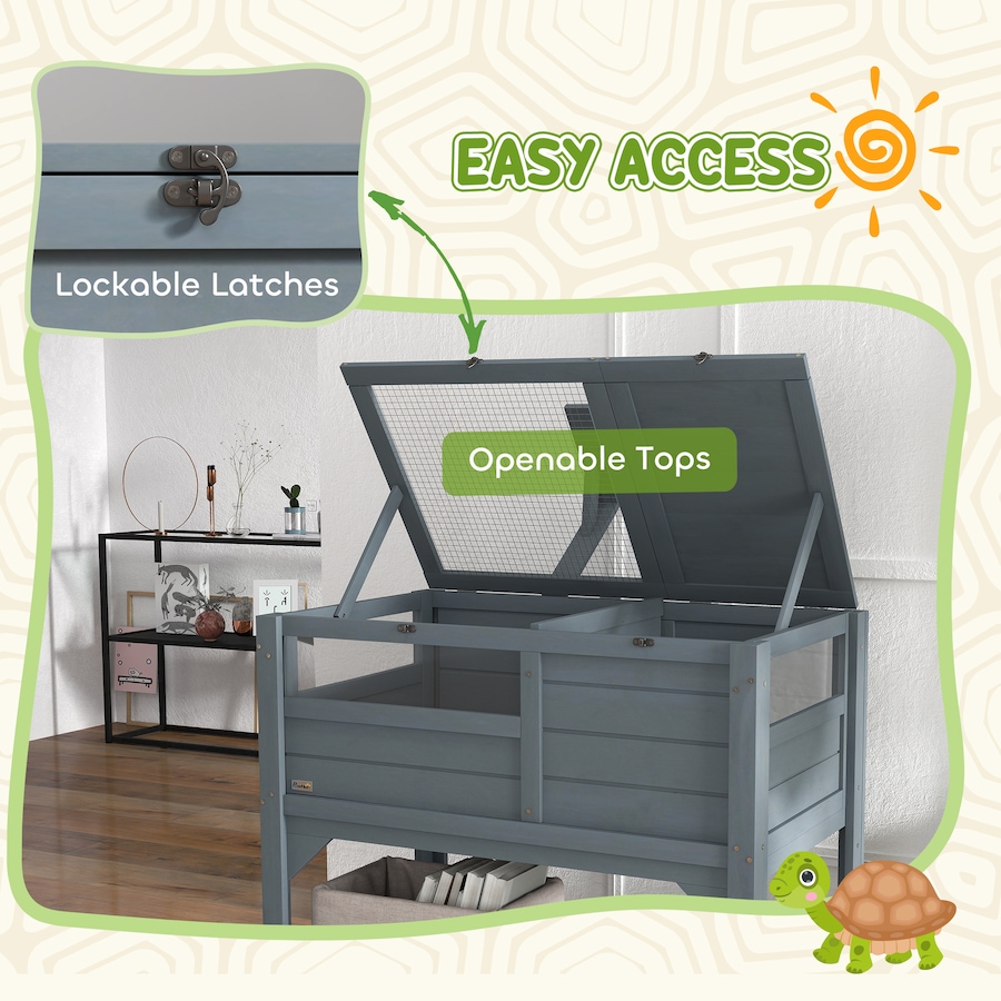 Image 923469_ALTMORE5.jpg, Product 923-469 / Price $137.99, PawHut Wooden Tortoise House Indoor W/ Shelf, Lamp Frame, Tray from PawHut on TSC.ca's Home & Garden department