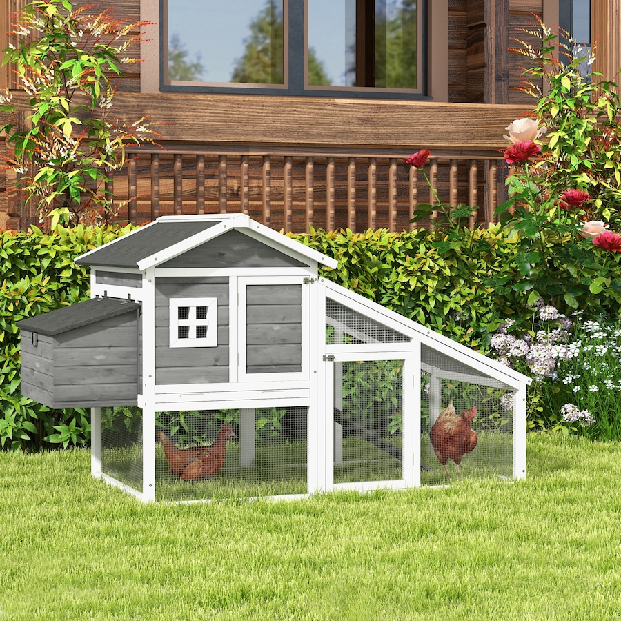 Image 923474_ALTMORE1.jpg, Product 923-474 / Price $239.99, PawHut 69" Chicken Coop Wooden Hen House with Run, Nesting Box, Tray, Grey from PawHut on TSC.ca's Home & Garden department