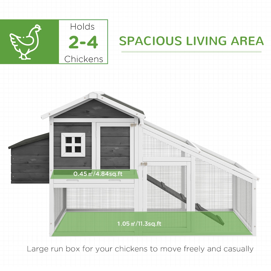Image 923474_ALTMORE3.jpg, Product 923-474 / Price $239.99, PawHut 69" Chicken Coop Wooden Hen House with Run, Nesting Box, Tray, Grey from PawHut on TSC.ca's Home & Garden department