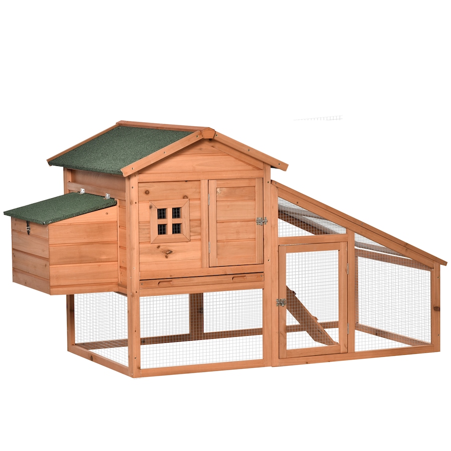 Image 923479.jpg, Product 923-479 / Price $199.99, PawHut 69" Chicken Coop Wooden Hen House with Run, Nesting Box, Tray Yellow from PawHut on TSC.ca's Home & Garden department