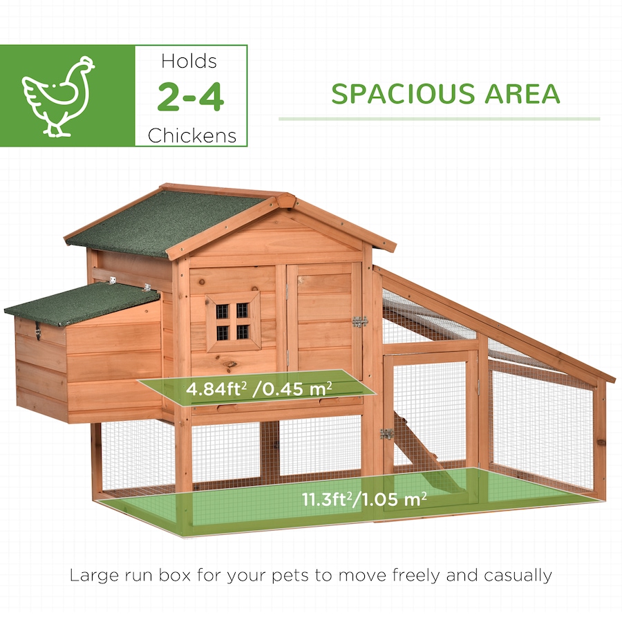 Image 923479_ALTMORE3.jpg, Product 923-479 / Price $199.99, PawHut 69" Chicken Coop Wooden Hen House with Run, Nesting Box, Tray Yellow from PawHut on TSC.ca's Home & Garden department