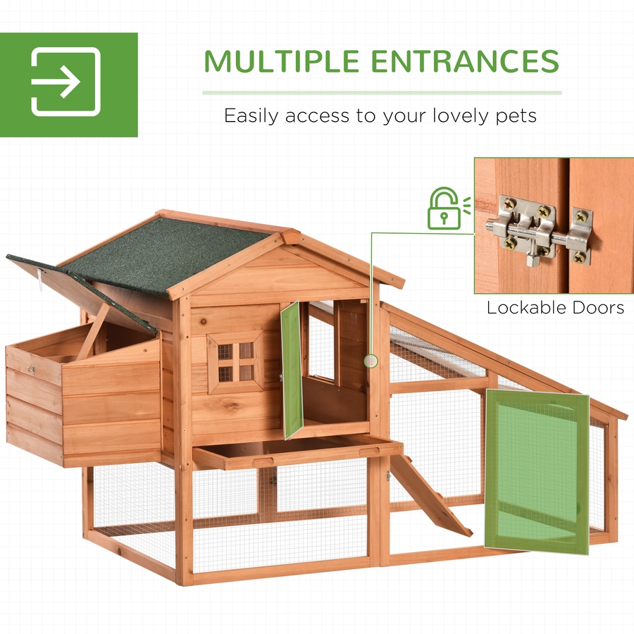 Image 923479_ALTMORE4.jpg, Product 923-479 / Price $199.99, PawHut 69" Chicken Coop Wooden Hen House with Run, Nesting Box, Tray Yellow from PawHut on TSC.ca's Home & Garden department