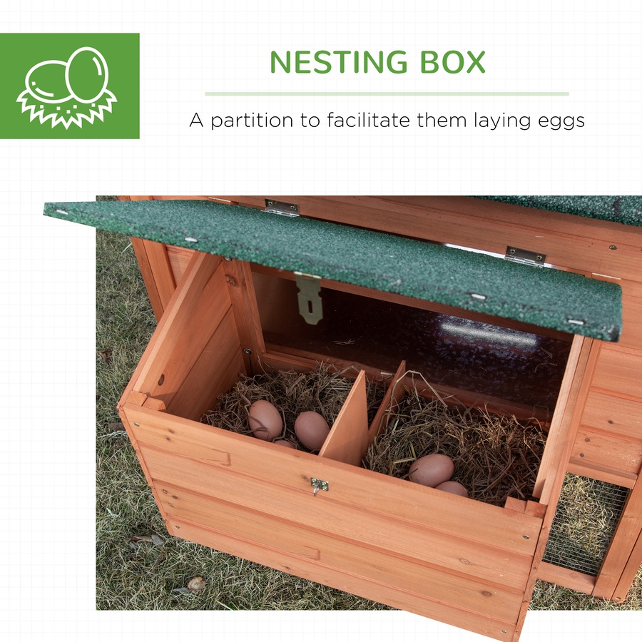 Image 923479_ALTMORE5.jpg, Product 923-479 / Price $199.99, PawHut 69" Chicken Coop Wooden Hen House with Run, Nesting Box, Tray Yellow from PawHut on TSC.ca's Home & Garden department