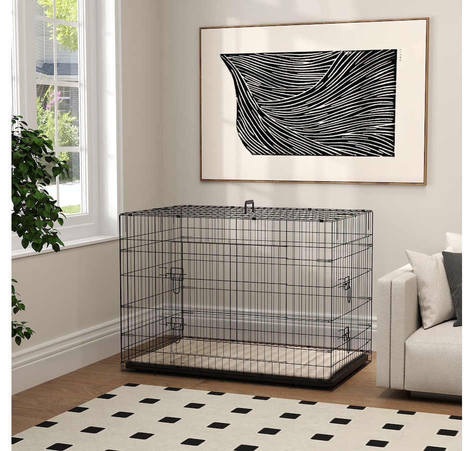 Image 923488_ALTMORE7.jpg, Product 923-488 / Price $118.99, PawHut 41" Dog Crate, Folding Metal Dog Kennel with 2 Doors, Tray, Cushion from PawHut on TSC.ca's Home & Garden department