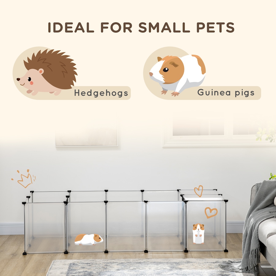 Image 923490_ALTMORE3.jpg, Product 923-490 / Price $55.99, PawHut Small Animal Cage, DIY Pet Playpen with Door, Top Cover, White from PawHut on TSC.ca's Home & Garden department