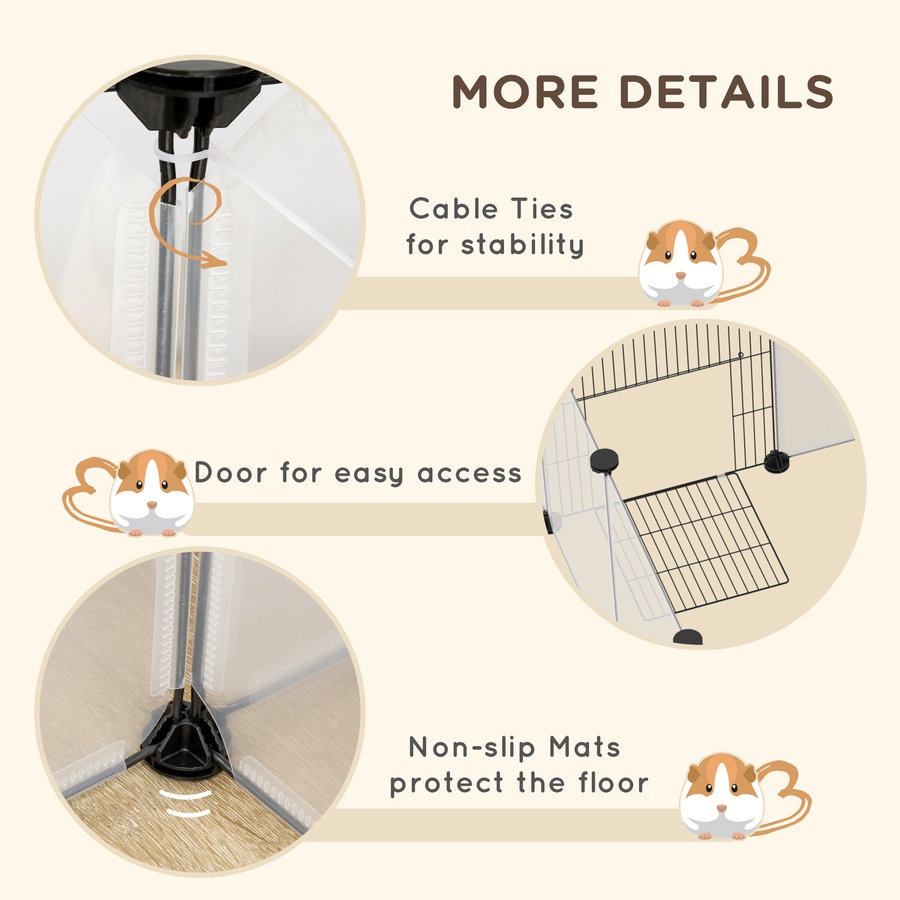 Image 923490_ALTMORE5.jpg, Product 923-490 / Price $55.99, PawHut Small Animal Cage, DIY Pet Playpen with Door, Top Cover, White from PawHut on TSC.ca's Home & Garden department