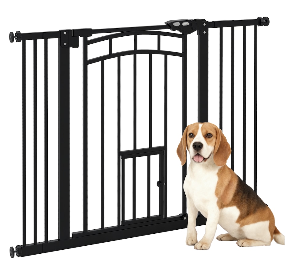 Image 923494.jpg, Product 923-494 / Price $79.99, PawHut Pressure-Mounted Dog Gate Auto-Close for 29"-39.4" Wide, Black from PawHut on TSC.ca's Home & Garden department