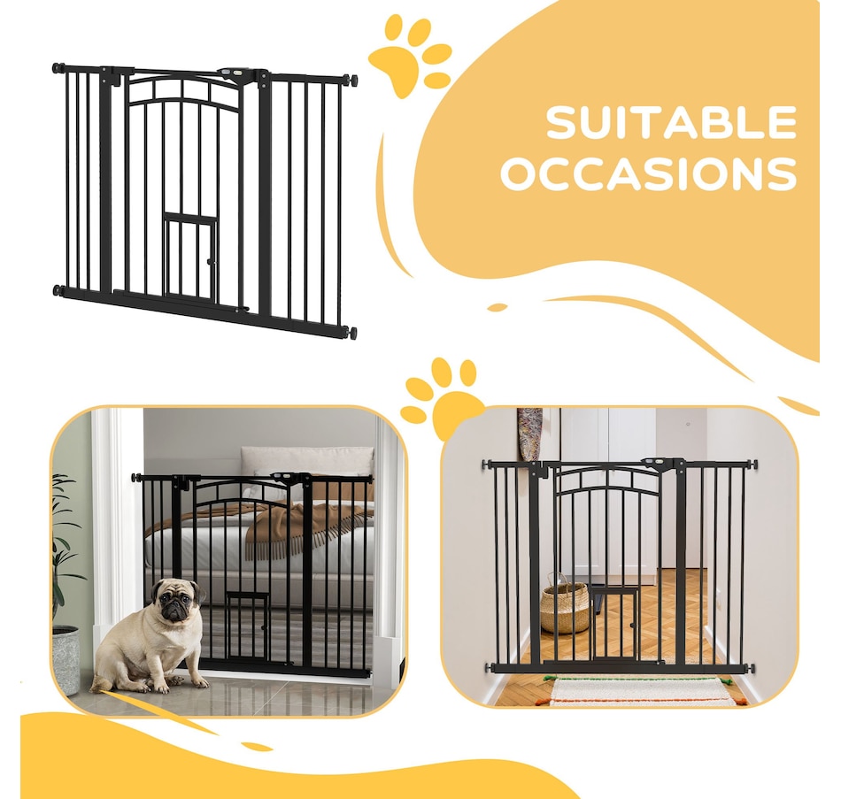 Image 923494_ALTMORE8.jpg, Product 923-494 / Price $79.99, PawHut Pressure-Mounted Dog Gate Auto-Close for 29"-39.4" Wide, Black from PawHut on TSC.ca's Home & Garden department